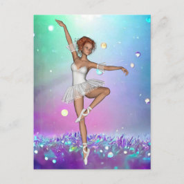 Lila Grasflächen und Ballerina Postkarte
