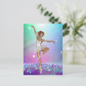 Lila Grasflächen und Ballerina Postkarte (Stehend Vorderseite)