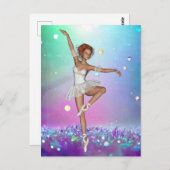 Lila Grasflächen und Ballerina Postkarte (Vorne/Hinten)