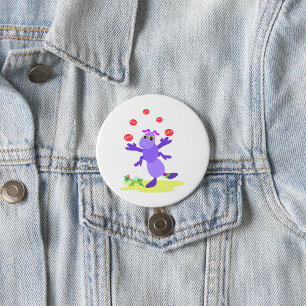 Lila Grasshopper-Guggling-Fun-Kreatur Button