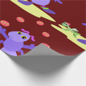 Lila Grasshopper-Guggling-Fun-Kreatur Geschenkpapier (Ecke)
