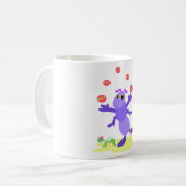 Lila Grasshopper-Guggling-Fun-Kreatur Kaffeetasse (Vorderseite Links)