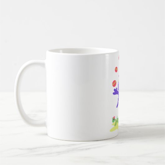 Lila Grasshopper-Guggling-Fun-Kreatur Kaffeetasse (Links)