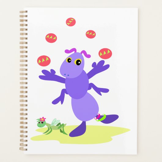 Lila Grasshopper-Guggling-Fun-Kreatur Planer (Vorderseite)