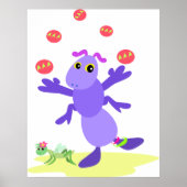 Lila Grasshopper-Guggling-Fun-Kreatur Poster (Vorne)