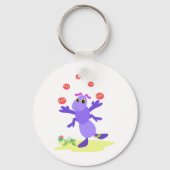 Lila Grasshopper-Guggling-Fun-Kreatur Schlüsselanhänger (Rückseite)