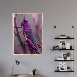 Lila Grasshopper Poster