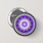 Lila Grau 3D Swirl Modernes Abstraktes Fraktal Kun Button (Vorne & Hinten)