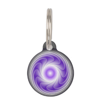 Lila Grau 3D Swirl Modernes Abstraktes Fraktal Kun Haustiermarke