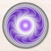 Lila Grau 3D Swirl Modernes Abstraktes Fraktal Kun Runder Pappuntersetzer (Vorderseite)