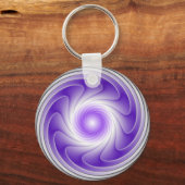 Lila Grau 3D Swirl Modernes Abstraktes Fraktal Kun Schlüsselanhänger (Vorderseite)