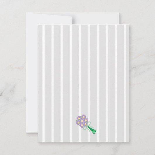 Lila & grau Akzentuiert mit Bouquet Brautparty Einladung (Rückseite)