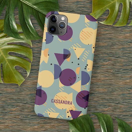 Lila-Grau-Aquamarin-Blaue Orange-Mitteljahrsmuster iPhone Hülle