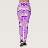 Lila Grau Art Deco Muster Yoga Leggings (Rückseite)