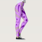 Lila Grau Art Deco Muster Yoga Leggings (Rechts)