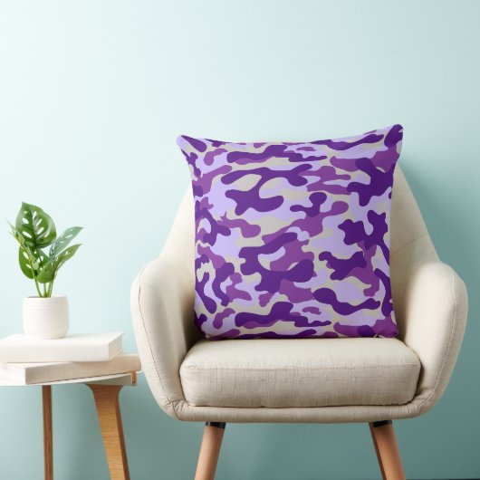 Lila Grau Camouflage Kissen (Stuhl )