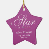 Lila Grau ein Stern ist geborene Ankündigung von B Keramikornament (Links)