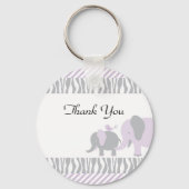 Lila & grau Elephant Schlüsselanhänger (Vorderseite)