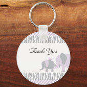 Lila & grau Elephant Schlüsselanhänger (Vorderseite)