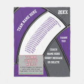 Lila, grau, Geschenkideen für Volleyballtrainer, Fleecedecke (Vorderseite)