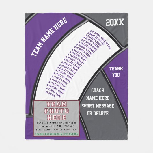 Lila, grau, Geschenkideen für Volleyballtrainer, Fleecedecke (Vorderseite)