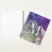 Lila-Grau-Gold-Moderne Monogram-Abstrakter Planer (Anzeige)