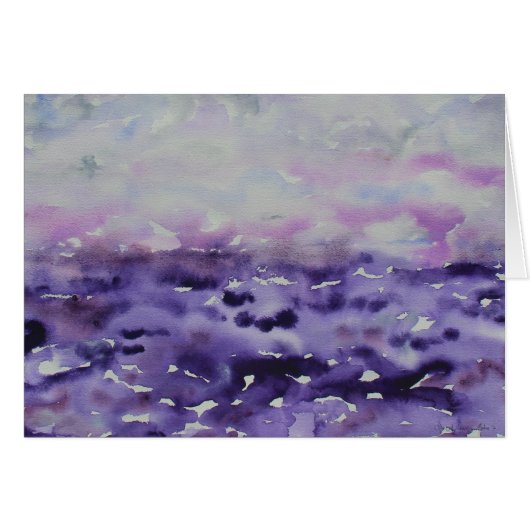Lila Grau Impressionist Watercolor Landschaft (Vorderseite (Horizontal))