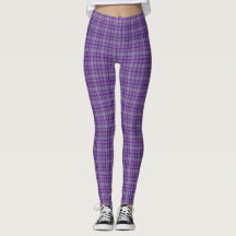 Lila Grau Karo-Tartan-Leggings