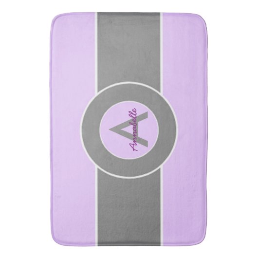 Lila Grau leicht Badematte (Vorderseite Vertikal)