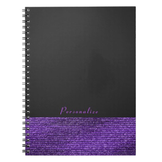 Lila & grau Moderne Glam Sequins Elegante Notizblock (Vorderseite)