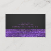 Lila & grau Moderne Glam Sequins Elegante Visitenkarte (Rückseite)