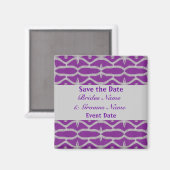 lila grau Save the Date Magnet (Vorderseite/Rückseite)