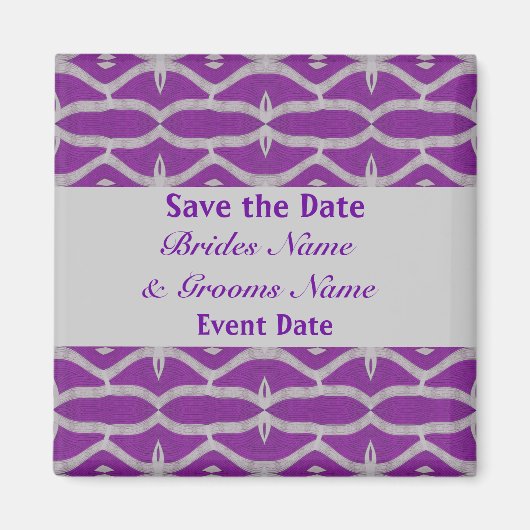lila grau Save the Date Magnet (Vorne)