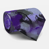 Lila, grau, schwarz und blau Abstrakt Krawatte (Gerollt)