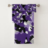 Lila Grau Schwarz-weiß Camouflage Camouflage druck Badhandtuch Set (Insitu)