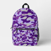 Lila Grau Tarnmuster Bedruckter Rucksack (Vorderseite)