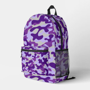 Lila Grau Tarnmuster  Bedruckter Rucksack
