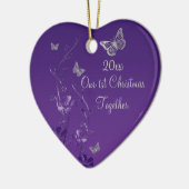 Lila, Grau unsere 1. Weihnachtsandenken-Verzierung Keramikornament (Links)