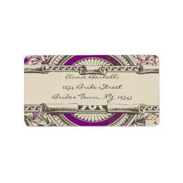 Lila Grau Vintage UAWG Rücksendeadresse Adressaufkleber