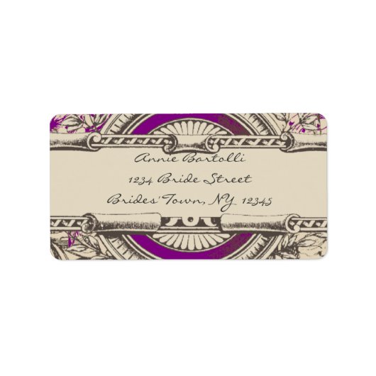 Lila Grau Vintage UAWG Rücksendeadresse Adressaufkleber (Vorne)