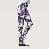 Lila, grau, weiß und schwarz Camouflage Leggings (Rechts)