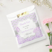 Lila & grau Zickzack Ballerina Babydusche Geschenktütchen (Versiegelt)