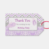 Lila & grau Zickzack Ballerina Danke für Ihr Gesch Geschenkanhänger (Vorderseite (Horizontal))