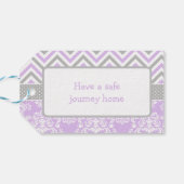 Lila & grau Zickzack Ballerina Danke für Ihr Gesch Geschenkanhänger (Rückseite Horizontal)