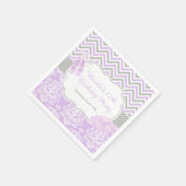 Lila & grau Zickzack Ballerina Geburtstag Serviette (Ecke)