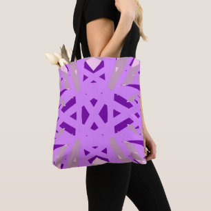 Lila Graue Art Deco Lattice Muster Ladys School Tasche