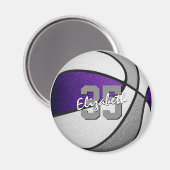 lila graue Basketballfarben Magnet (Vorderseite/Rückseite)