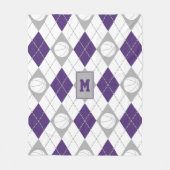 lila graue Basketballmannschaft farbig Raute Fleecedecke (Vorderseite)