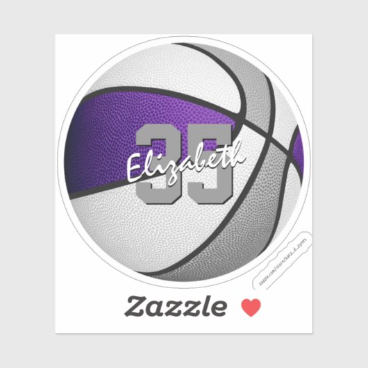 lila graue Basketballmannschaft färbt Geschenke un Aufkleber (Blatt)