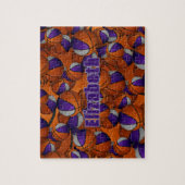 lila graue Basketballmannschaftsfarben personalisi Puzzle (Vertikal)